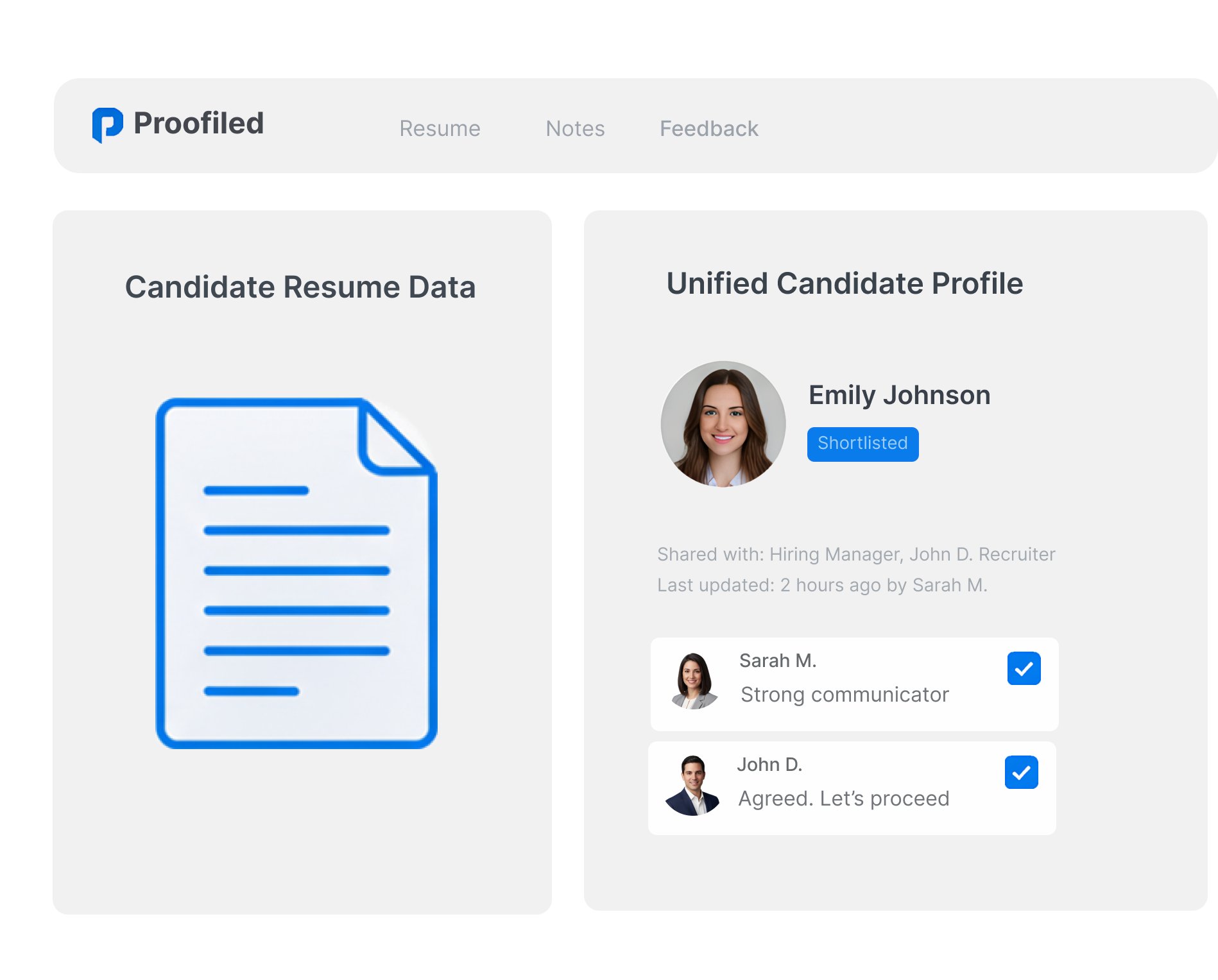Unified Candidate Profiles